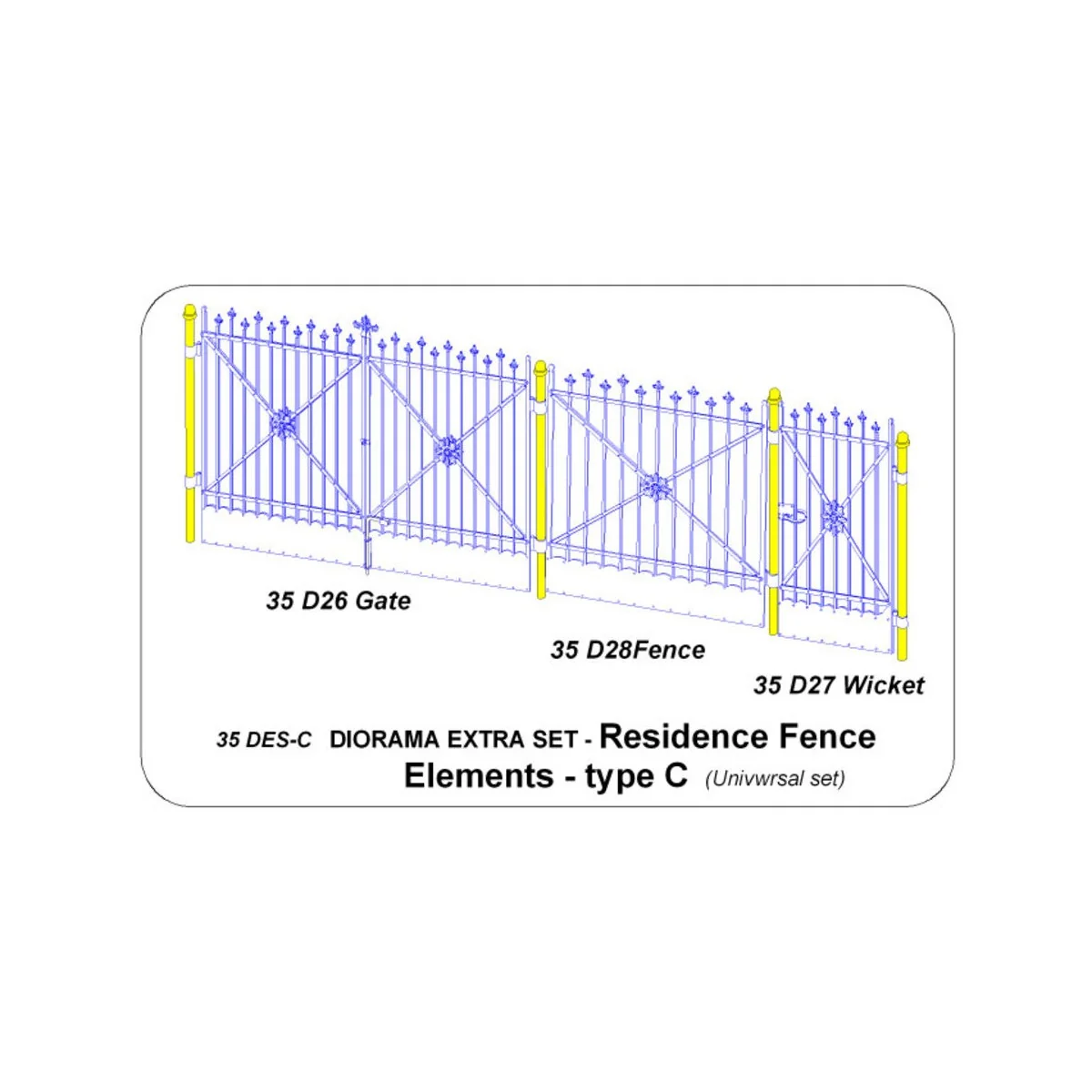 Residence Fence Elements - type C, 1/35 - Aber Models 35 DES-C Residence Fence Elements - type C, 1/35 - Aber Models 35 DES-C