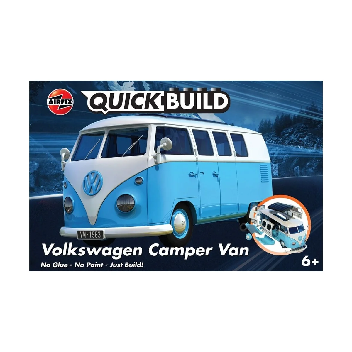 QUICKBUILD VW Camper Van - Blue - Airfix J6024 QUICKBUILD VW Camper Van - Blue - Airfix J6024