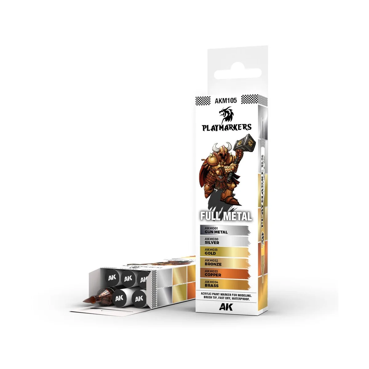 PLAYMARKERS SET - FULL METAL (6 ref.) - AK Interactive AKM105 PLAYMARKERS SET - FULL METAL (6 ref.) - AK Interactive AKM105