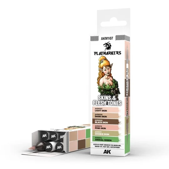 PLAYMARKERS SET - SKIN & FLESH TONES (6 ref.) - AK Interactive AKM107 PLAYMARKERS SET - SKIN & FLESH TONES (6 ref.) - AK Interactive AKM107