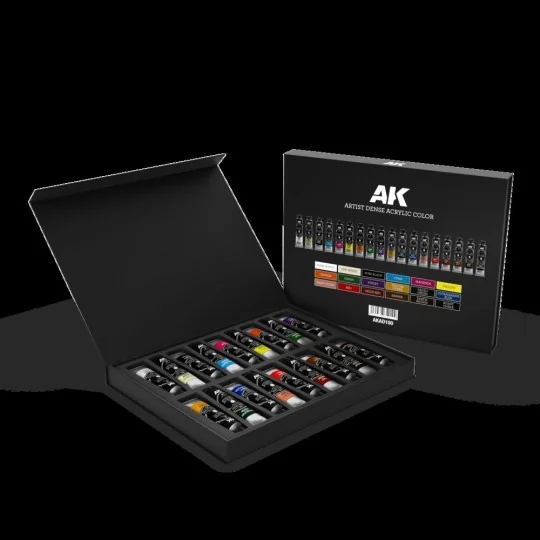 DELUXE EDITION BOX FULL RANGE ARTIST DENSE ACRYLIC COLOR - AK Inter...