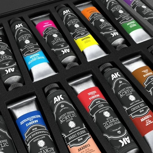 DELUXE EDITION BOX FULL RANGE ARTIST DENSE ACRYLIC COLOR - AK Inter...