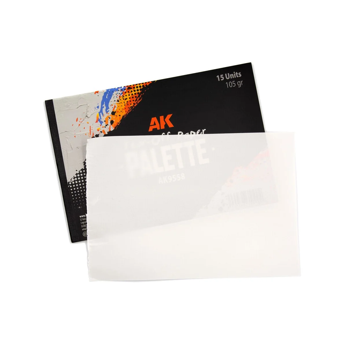 TEAR-OFF PAPER PALETTE 15 SHEETS - AK Interactive AK9558 TEAR-OFF PAPER PALETTE 15 SHEETS - AK Interactive AK9558