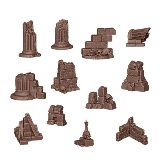 VILLAGE RUINS - BASING BITS 12 pieces - AK Interactive AKBIT0012