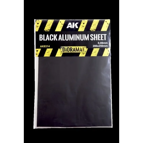 BLACK ALUMINIUM SHEET 150UM 200x250mm - AK Interactive AK8314