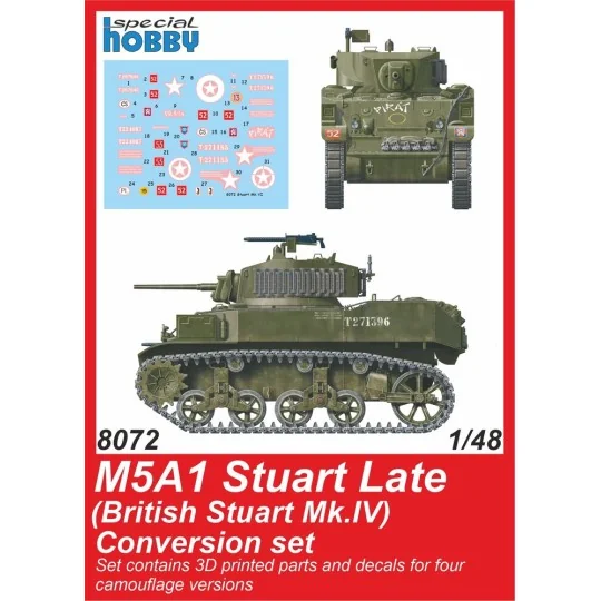 M5A1 Stuart Late (British) Conversion set for Tamiya, 1/48 - CMK 12... M5A1 Stuart Late (British) Conversion set for Tamiya, 1/48 - CMK 12...