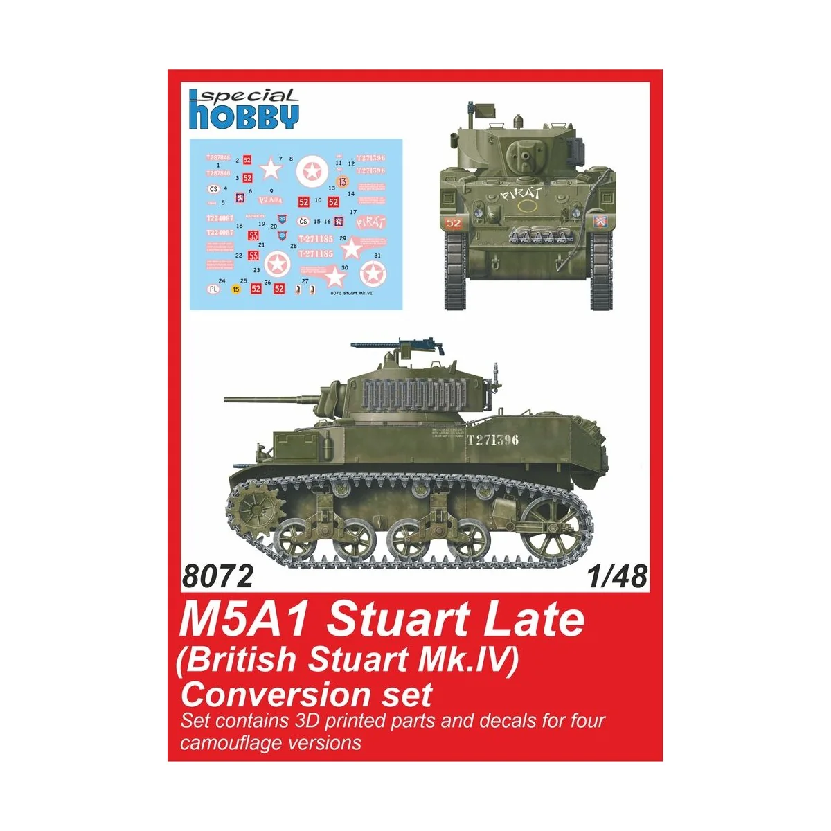 M5A1 Stuart Late (British) Conversion set for Tamiya, 1/48 - CMK 12... M5A1 Stuart Late (British) Conversion set for Tamiya, 1/48 - CMK 12...