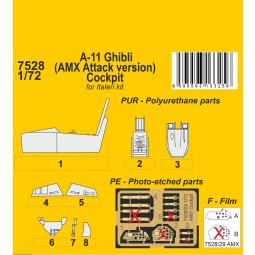 A-11 Ghibli (AMX Attack version) Cockpit, 1/72 - CMK 129-7528