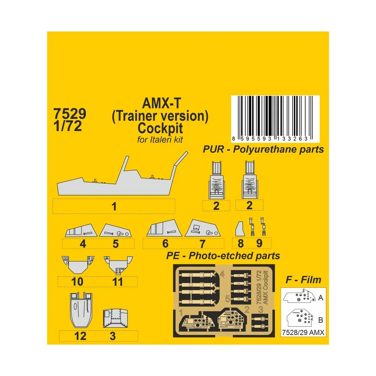 AMX-T (Trainer version) Cockpit, 1/72 - CMK 129-7529 AMX-T (Trainer version) Cockpit, 1/72 - CMK 129-7529