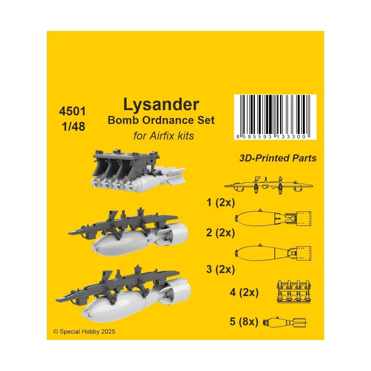 Lysander Bomb Ordnance Set for Airfix, 1/48 - CMK 129-4501 Lysander Bomb Ordnance Set for Airfix, 1/48 - CMK 129-4501