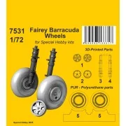 Fairey Barracuda Wheels for Special Hobby, 1/72 - CMK 129-7531 Fairey Barracuda Wheels for Special Hobby, 1/72 - CMK 129-7531