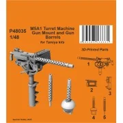 M5A1 Turret Machine Gun Mount and Gun Barrels, 1/48 - CMK 129-P48035