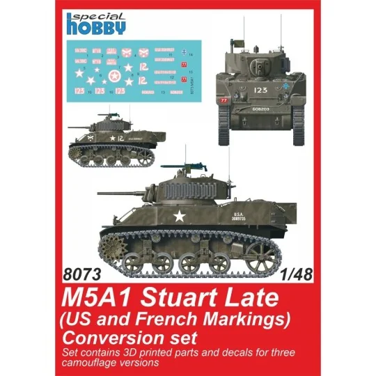 M5A1 Stuart Late (US Army) Conversion set for Tamiya, 1/48 - CMK 12... M5A1 Stuart Late (US Army) Conversion set for Tamiya, 1/48 - CMK 12...