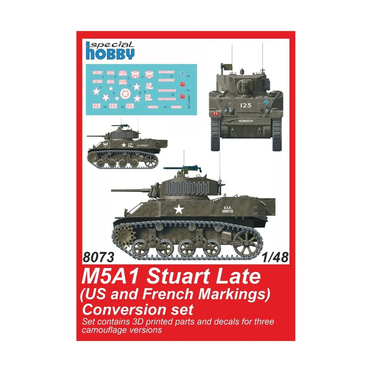 M5A1 Stuart Late (US Army) Conversion set for Tamiya, 1/48 - CMK 12... M5A1 Stuart Late (US Army) Conversion set for Tamiya, 1/48 - CMK 12...