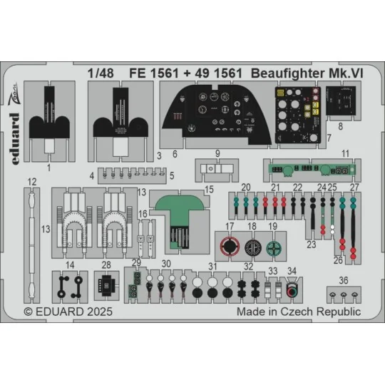 Beaufighter Mk.VI for Revell, 1/48 - Eduard Accessories FE1561 Beaufighter Mk.VI for Revell, 1/48 - Eduard Accessories FE1561