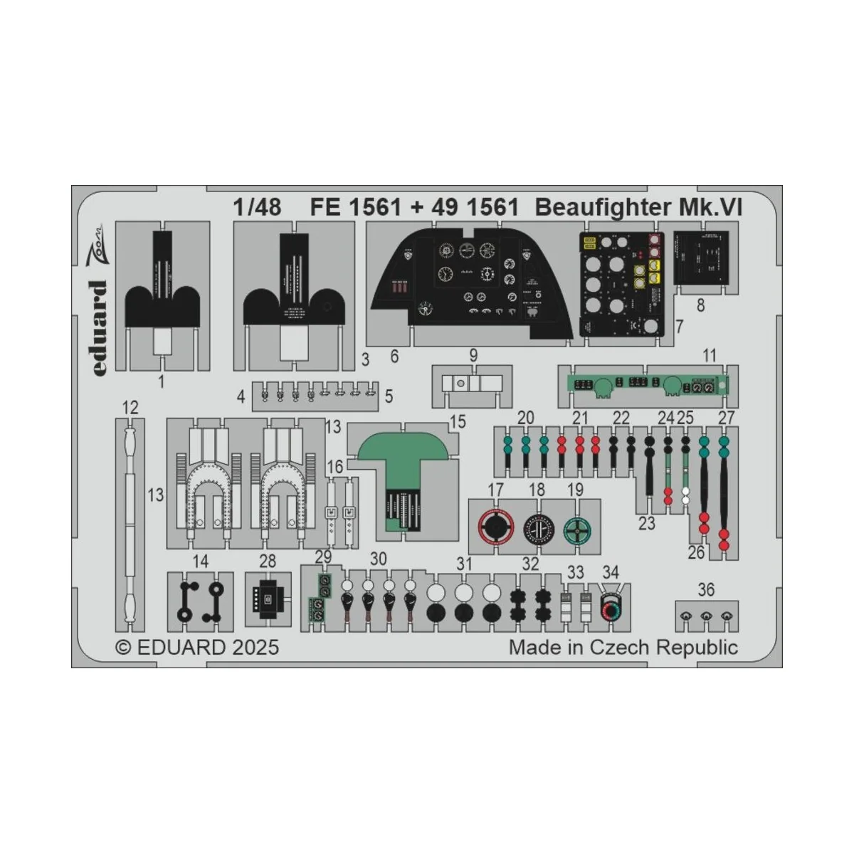 Beaufighter Mk.VI for Revell, 1/48 - Eduard Accessories FE1561 Beaufighter Mk.VI for Revell, 1/48 - Eduard Accessories FE1561