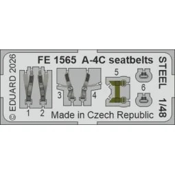 A-4C seatbelts STEEL for Hobby Boss, 1/48 - Eduard Accessories FE1565