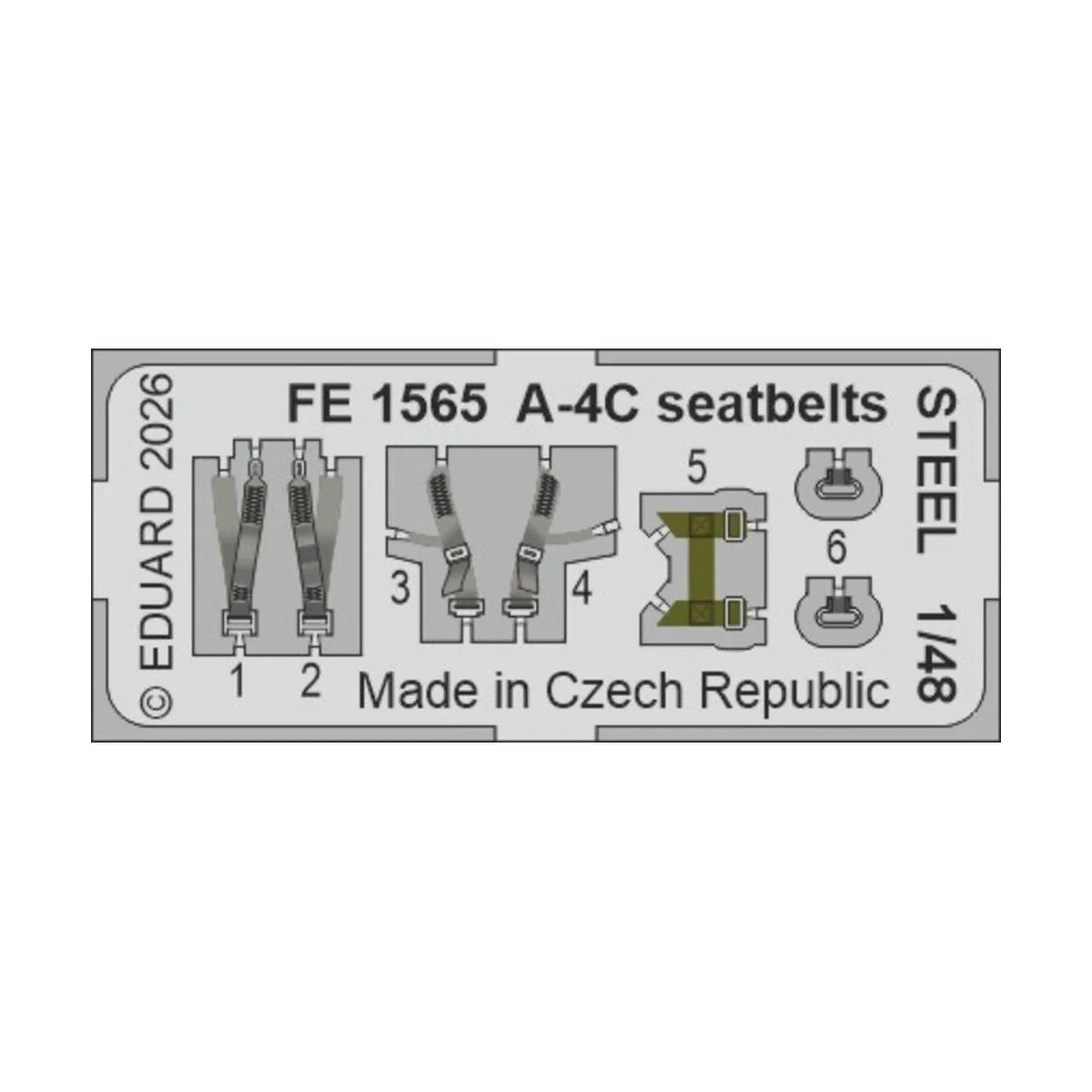 A-4C seatbelts STEEL for Hobby Boss, 1/48 - Eduard Accessories FE1565