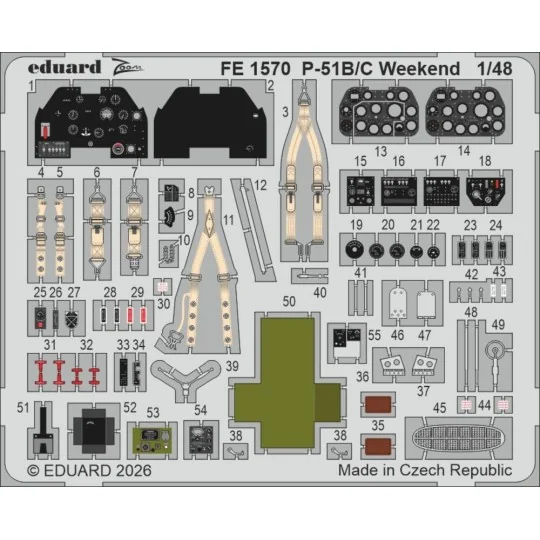 P-51B/C Weekend for Eduard, 1/48 - Eduard Accessories FE1570