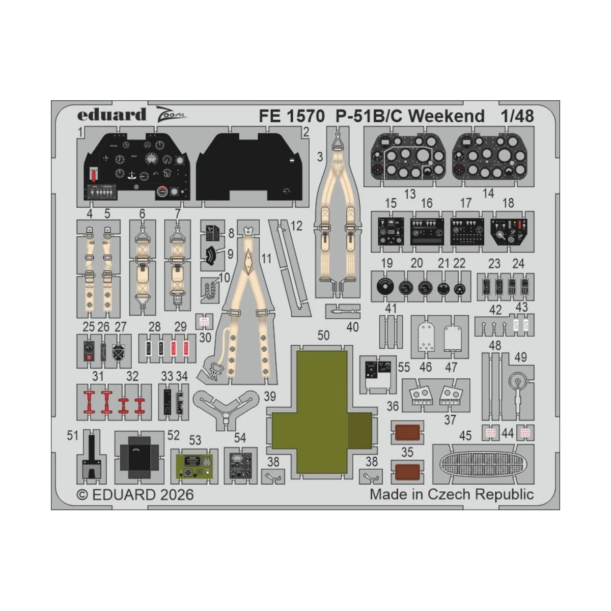 P-51B/C Weekend for Eduard, 1/48 - Eduard Accessories FE1570