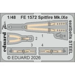 Spitfire Mk.IXe seatbelts STEEL for Airfix, 1/48 - Eduard Accessori...