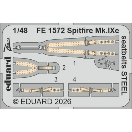 Spitfire Mk.IXe seatbelts STEEL for Airfix, 1/48 - Eduard Accessori... Spitfire Mk.IXe seatbelts STEEL for Airfix, 1/48 - Eduard Accessori...