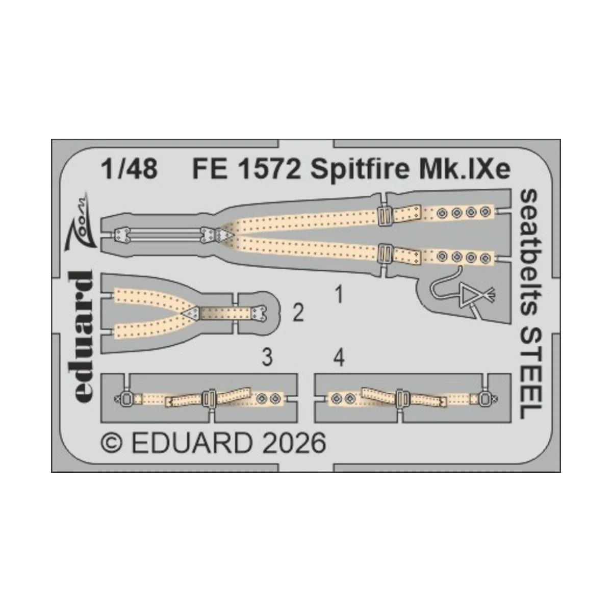 Spitfire Mk.IXe seatbelts STEEL for Airfix, 1/48 - Eduard Accessori... Spitfire Mk.IXe seatbelts STEEL for Airfix, 1/48 - Eduard Accessori...
