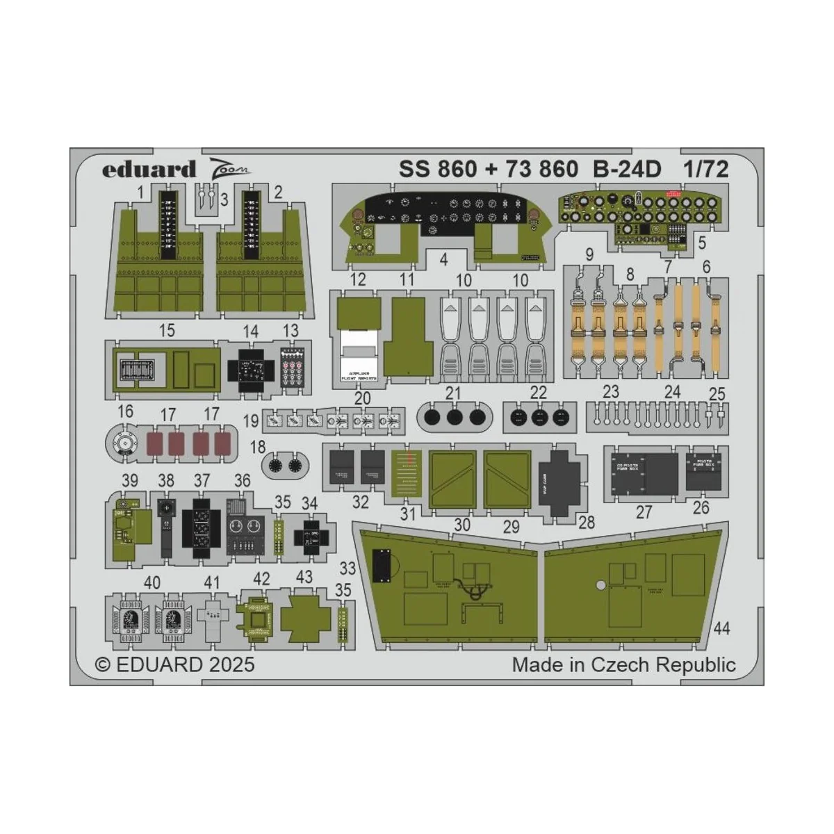 B-24D part I for Airfix, 1/72 - Eduard Accessories BIG72189 B-24D part I for Airfix, 1/72 - Eduard Accessories BIG72189