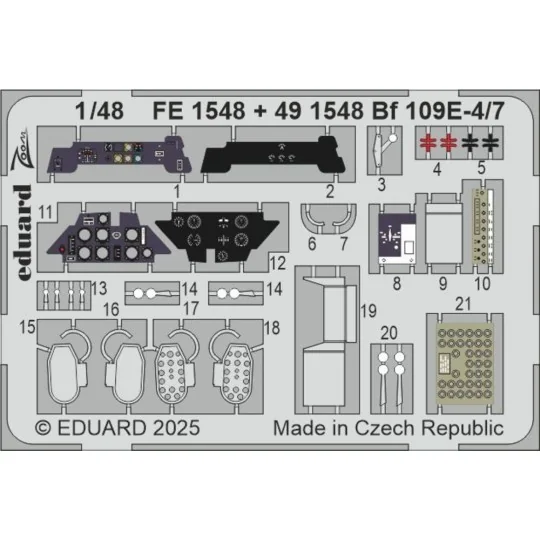 Bf 109E-4/7 for Tamiya, 1/48 - Eduard Accessories BIG49467