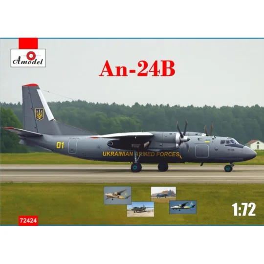 Antonov An-24B Ukrainian Air Forces, 1/72 - Amodel AMO72424 Antonov An-24B Ukrainian Air Forces, 1/72 - Amodel AMO72424