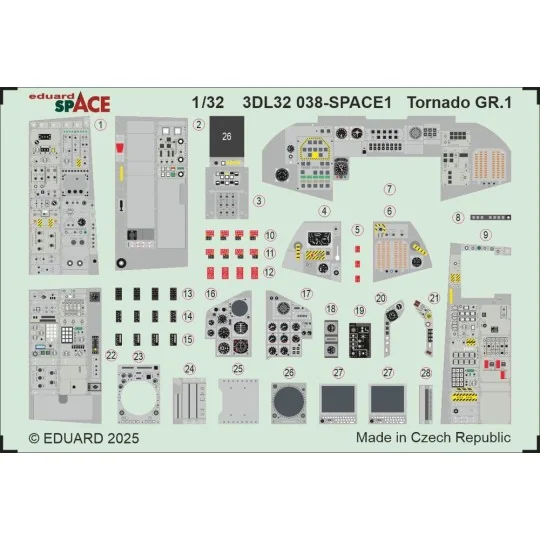 Tornado GR.1 SPACE for Italeri, 1/32 - Eduard Accessories 3DL32038