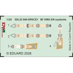 Bf 109G-5/6 seatbelts SPACE for Airfix, 1/24 - Eduard Accessories 3...