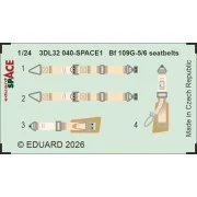Bf 109G-5/6 seatbelts SPACE for Airfix, 1/24 - Eduard Accessories 3... Bf 109G-5/6 seatbelts SPACE for Airfix, 1/24 - Eduard Accessories 3...