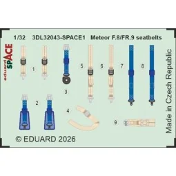 Meteor F.8/FR.9 seatbelts SPACE for Revell, 1/32 - Eduard Accessori...