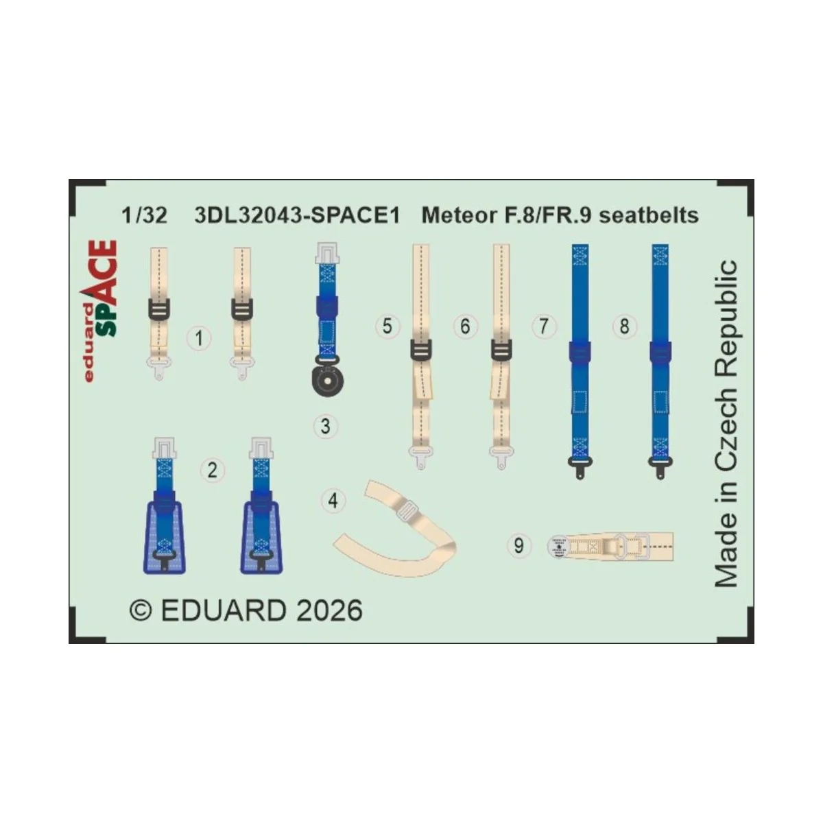 Meteor F.8/FR.9 seatbelts SPACE for Revell, 1/32 - Eduard Accessori... Meteor F.8/FR.9 seatbelts SPACE for Revell, 1/32 - Eduard Accessori...