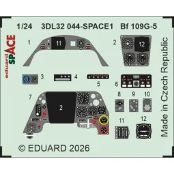 Bf 109G-5 SPACE for Airfix, 1/24 - Eduard Accessories 3DL32044
