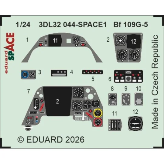 Bf 109G-5 SPACE for Airfix, 1/24 - Eduard Accessories 3DL32044 Bf 109G-5 SPACE for Airfix, 1/24 - Eduard Accessories 3DL32044