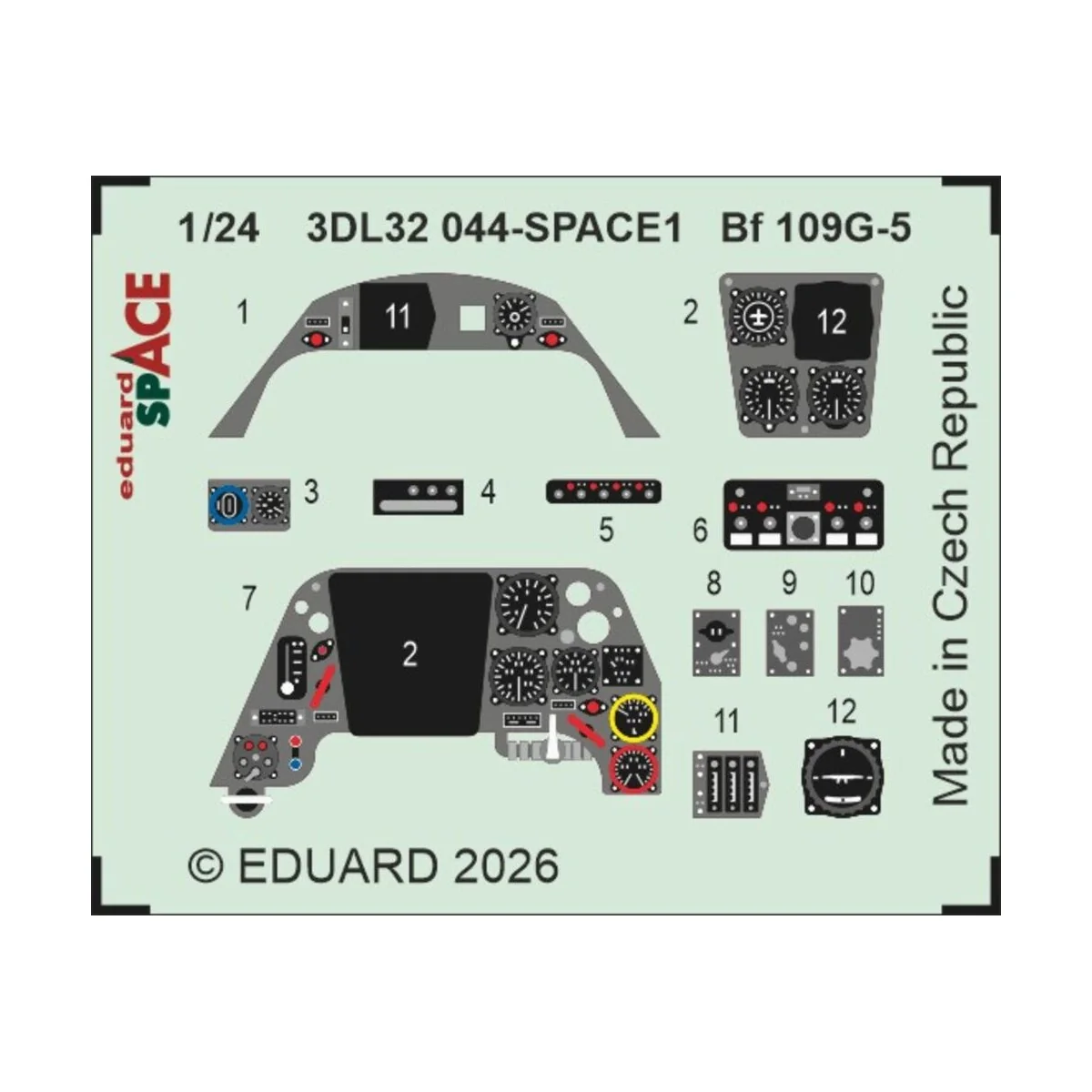 Bf 109G-5 SPACE for Airfix, 1/24 - Eduard Accessories 3DL32044 Bf 109G-5 SPACE for Airfix, 1/24 - Eduard Accessories 3DL32044
