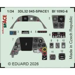Bf 109G-6 SPACE for Airfix, 1/24 - Eduard Accessories 3DL32045