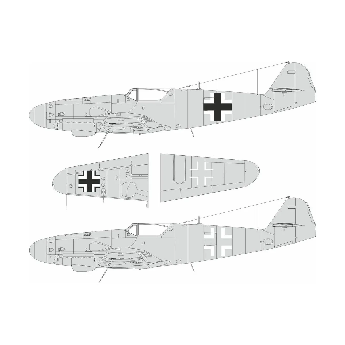 Bf 109G-5/6 national insignia for Airfix, 1/24 - Eduard Accessories... Bf 109G-5/6 national insignia for Airfix, 1/24 - Eduard Accessories...