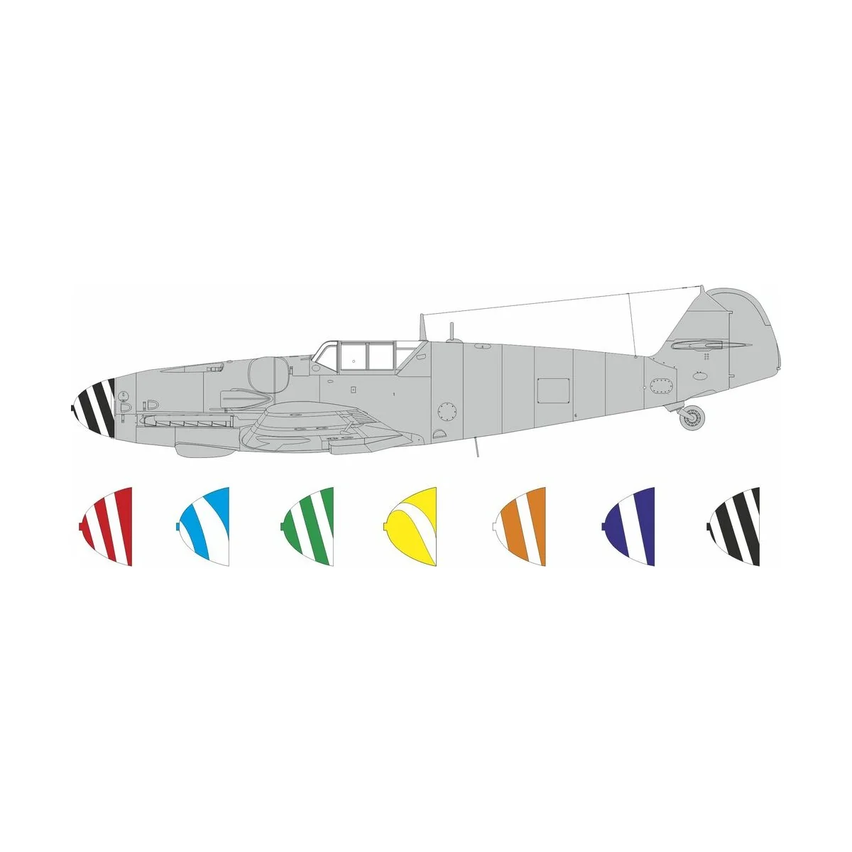 Bf 109G-5/6 spinner spirals for Airfix, 1/24 - Eduard Accessories L... Bf 109G-5/6 spinner spirals for Airfix, 1/24 - Eduard Accessories L...