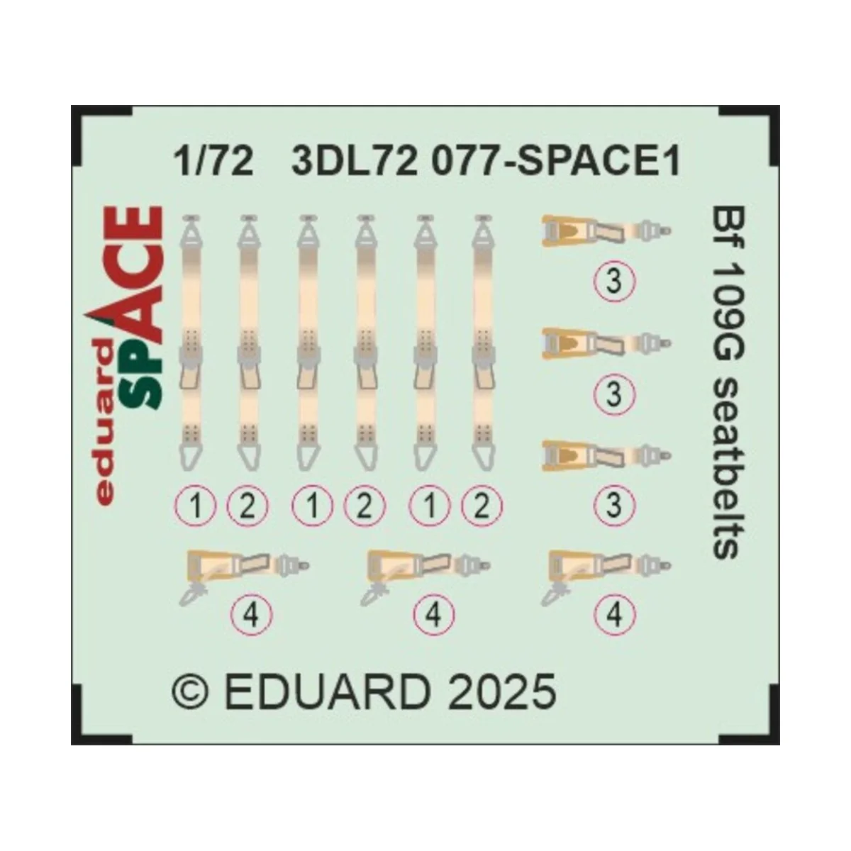 Bf 109G seatbelts SPACE - Eduard Accessories 3DL72077