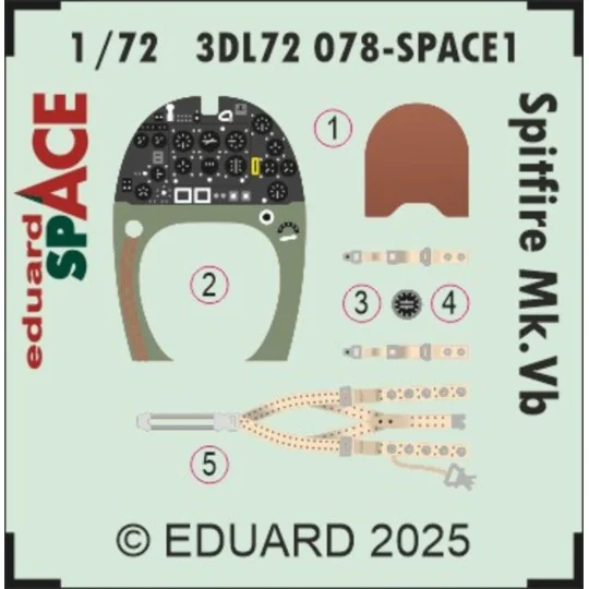 Spitfire Mk.Vb SPACE for Eduard - Eduard Accessories 3DL72078