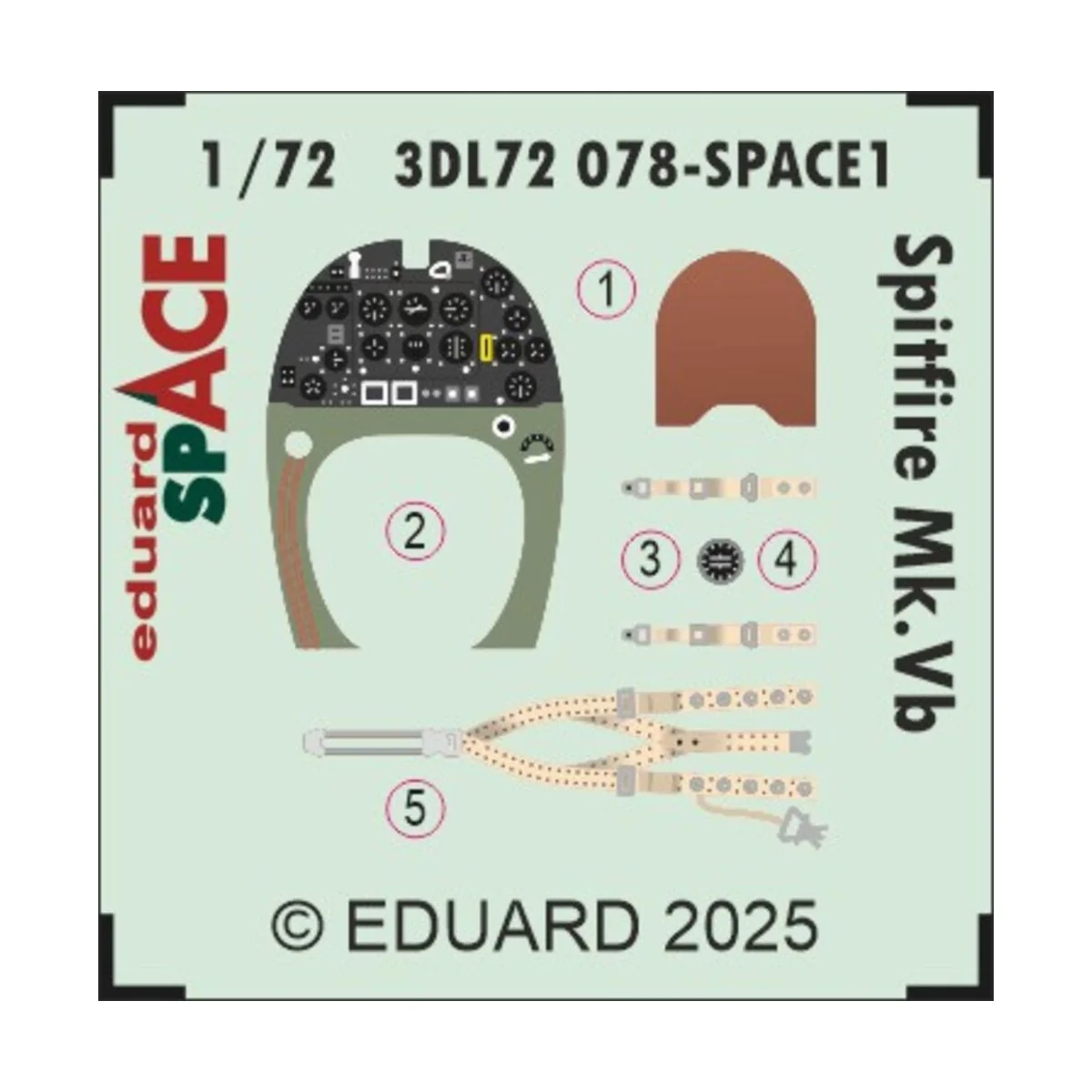 Spitfire Mk.Vb SPACE for Eduard, 1/72 - Eduard Accessories 3DL72078