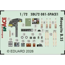 Mosquito B.35 SPACE for Airfix, 1/72 - Eduard Accessories 3DL72081
