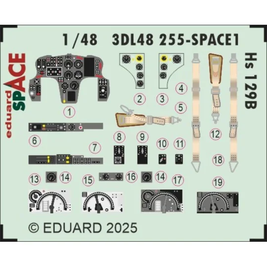 Hs 129B SPACE for Takom - Eduard Accessories 3DL48255