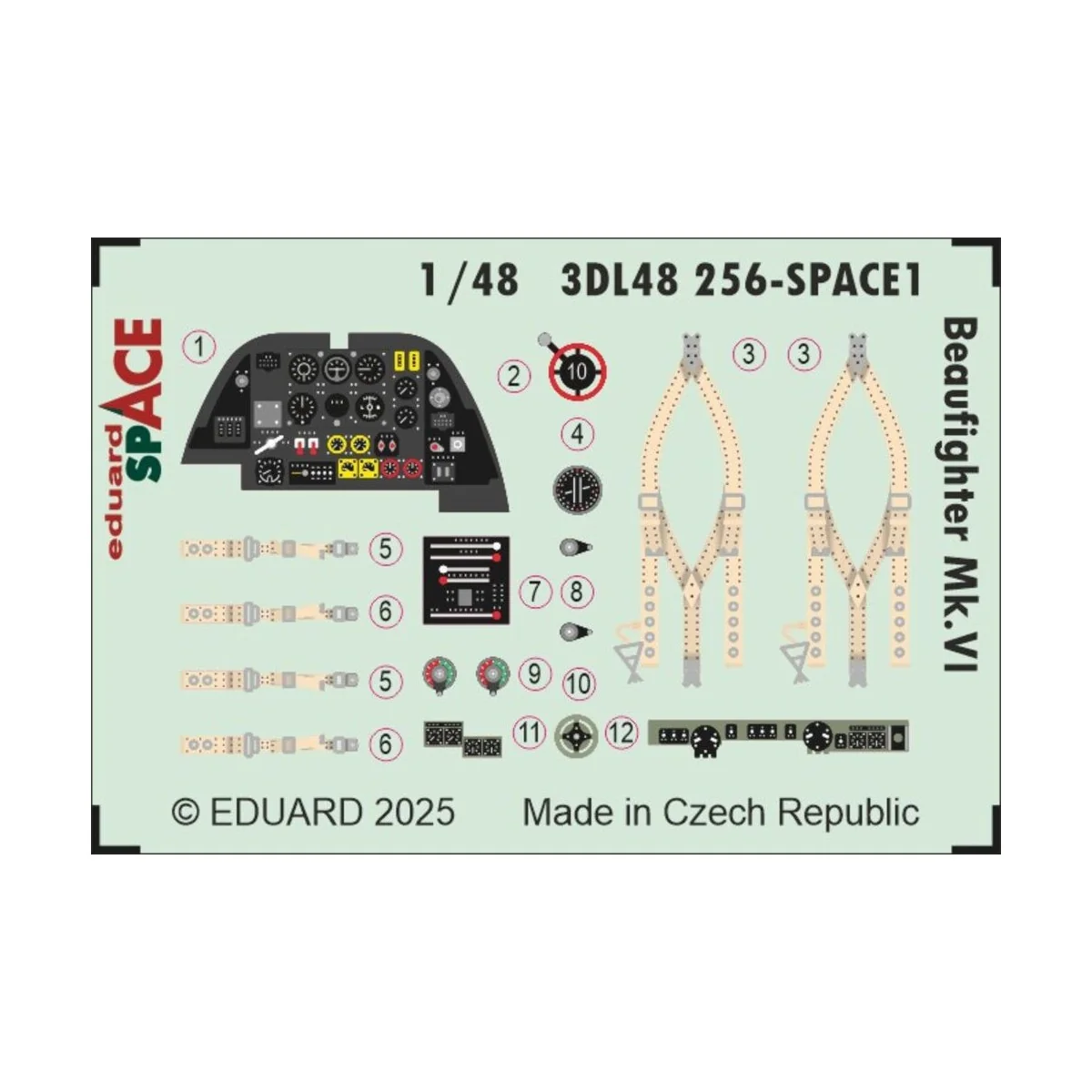 Beaufighter Mk.VI SPACE for Revell, 1/48 - Eduard Accessories 3DL48256