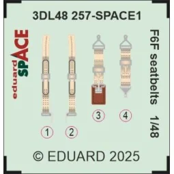 F6F seatbelts SPACE - Eduard Accessories 3DL48257