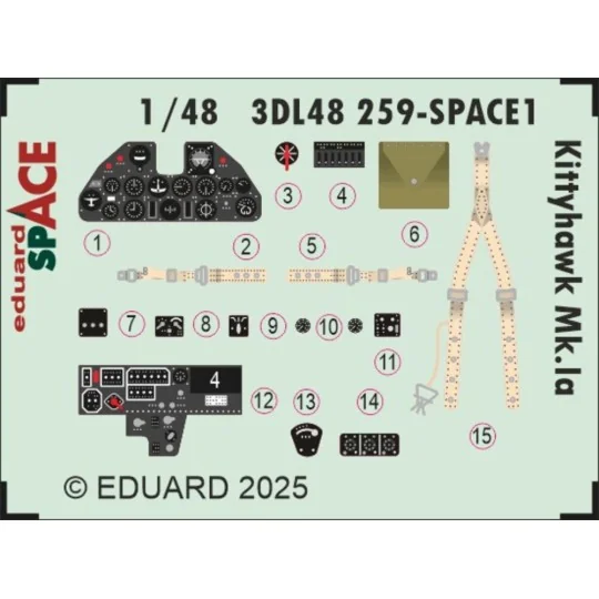 Kittyhawk Mk.Ia SPACE for Eduard, 1/48 - Eduard Accessories 3DL48259