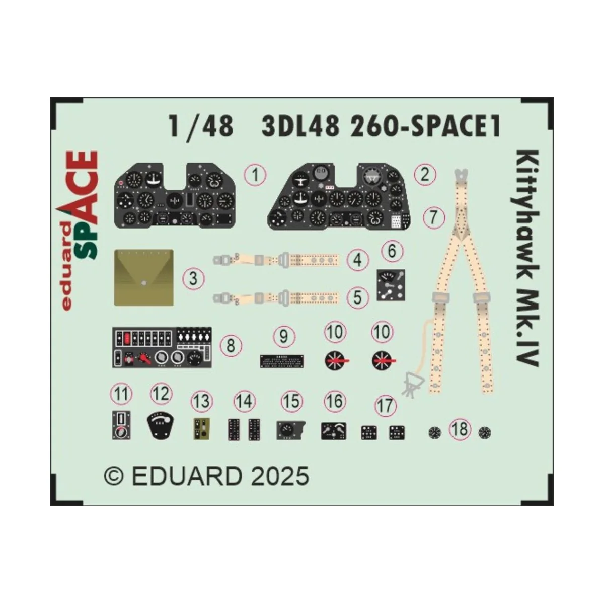 Kittyhawk Mk.IV SPACE for Eduard, 1/48 - Eduard Accessories 3DL48260 Kittyhawk Mk.IV SPACE for Eduard, 1/48 - Eduard Accessories 3DL48260